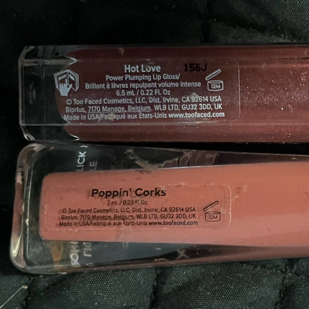 Too Faced lipgloss Melted matte Poppin Corks & lip injection plumping gloss long - Picture 2 of 3